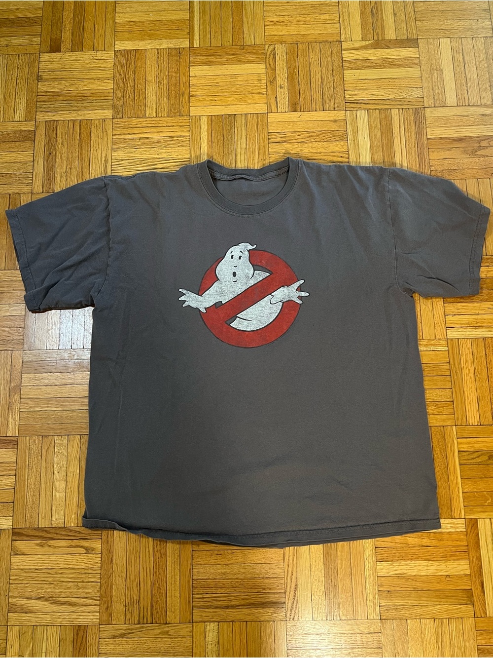 Ghostbusters Graphic Tee - Charcoal Gray Red & White Logo no label XL